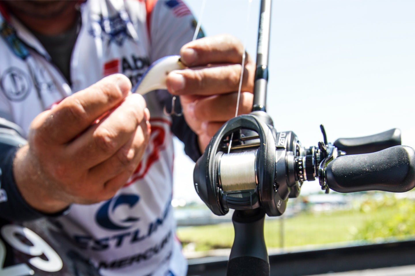 Man baiting a hook