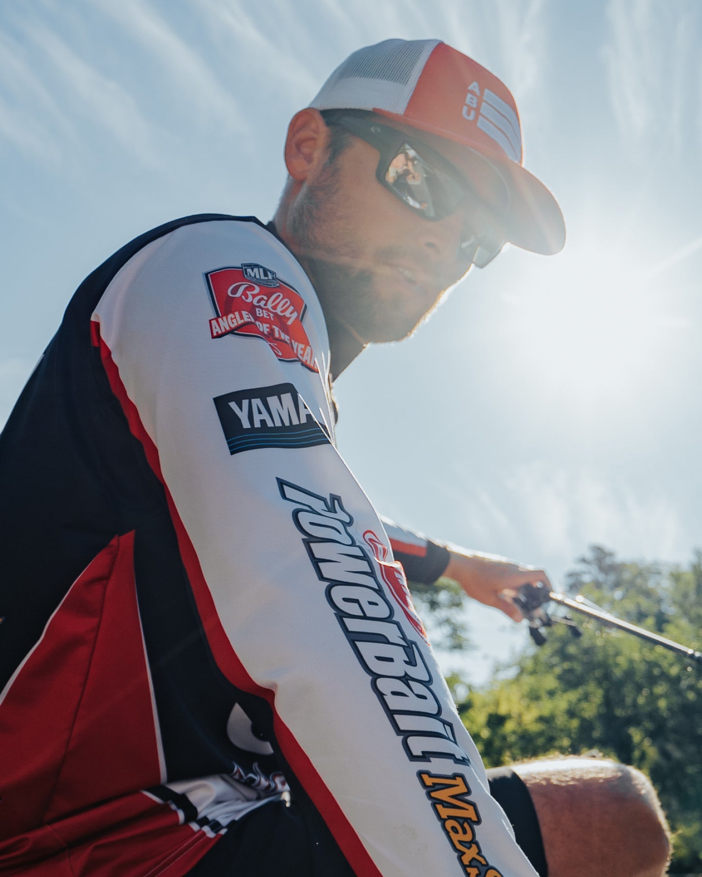 Man fishing in the sun